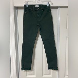 LOFT Dark Green Skinny Jeans (size 00)